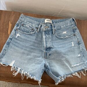 Agolde Women's swap meet Frayed Hem Jean Shorts - Light Blue